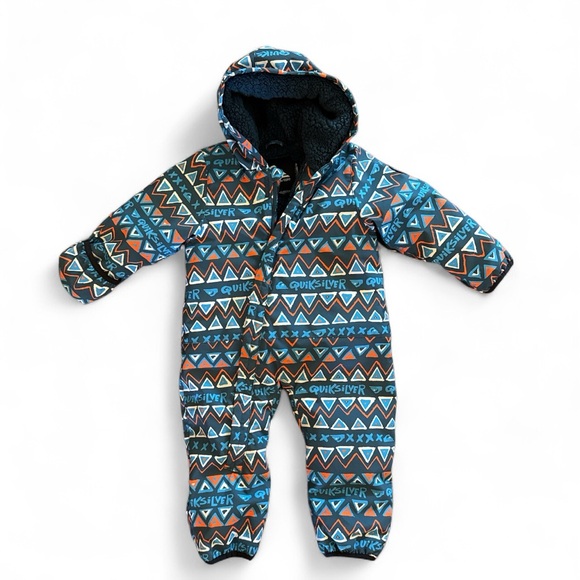 Quiksilver Geometric Baby Snowsuit in Blue and Orange - Picture 1 of 8